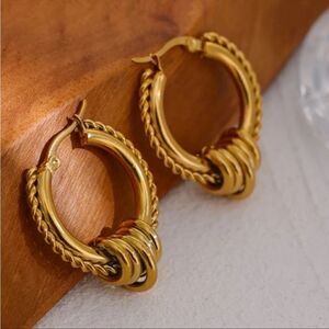 #44 NEW Unique 18k Gold Plated Hoop Circle  Earrings
